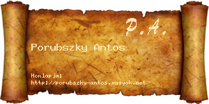 Porubszky Antos névjegykártya
